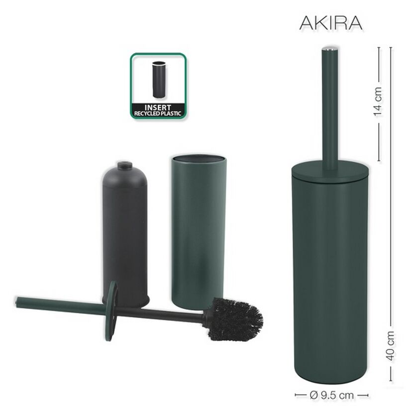 AKIRA WC-Bürste dunkelgrün, auseinandergebaut