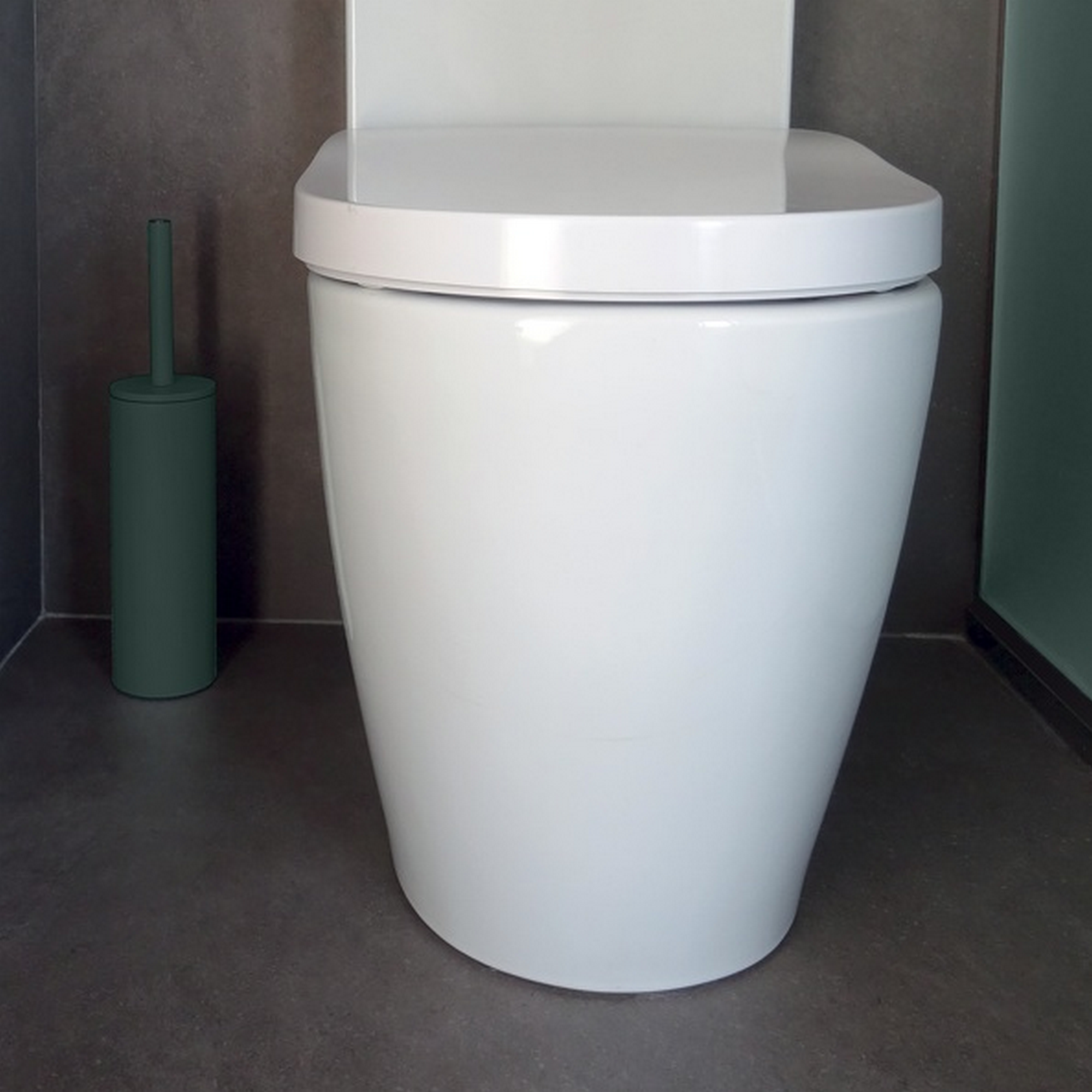 WC-Bürstengarnitur 'Akira' Stahl dunkelgrün matt Ø 9,5 x 40 cm + product picture
