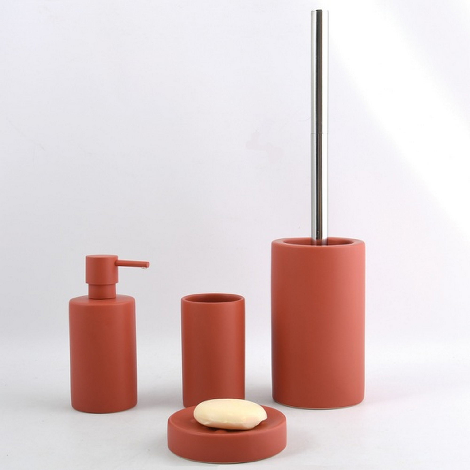 Seifenspender 'Tube' Keramik terracotta 300 ml + product picture
