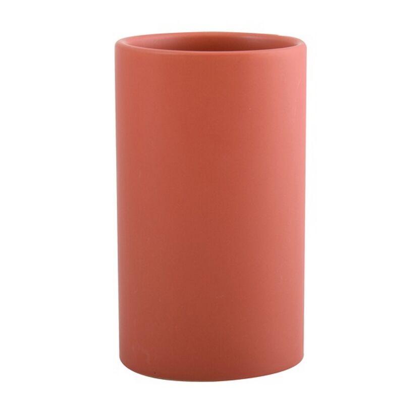 Terracottafarbener Zahnbecher.