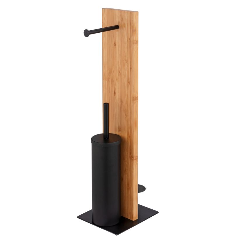 Stand-WC-Garnitur Lesina schwarz mit Bambus