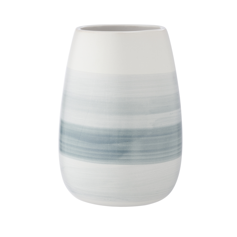 Weiß-graue Keramikvase