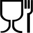 Glas-Gabel-Symbol für spülmaschinenfest