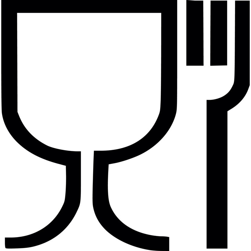 Glas-Gabel-Symbol für spülmaschinenfest