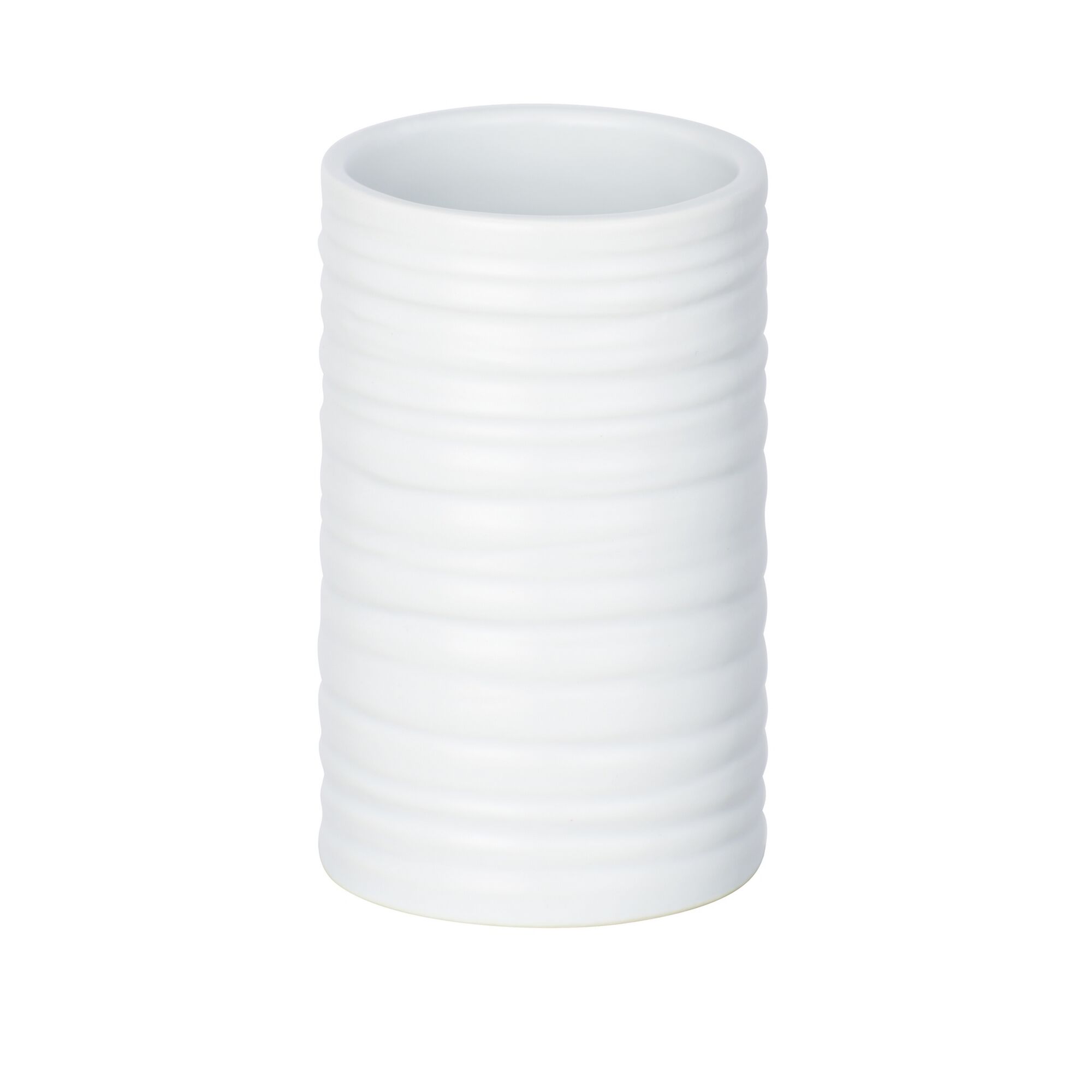 Weißer Keramik Zahnputzbecher Mila