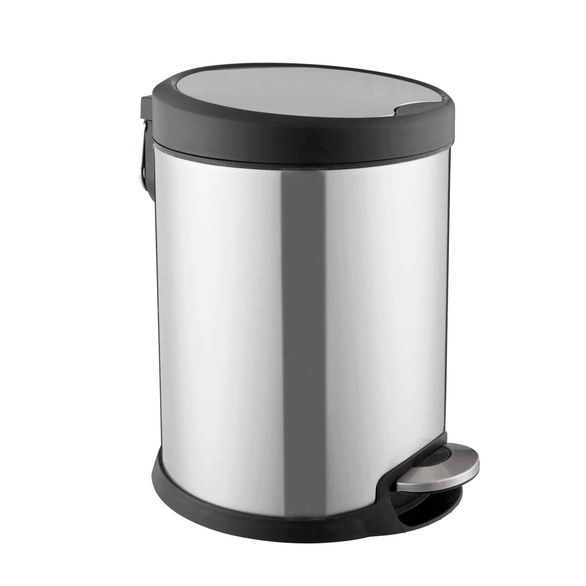 Silberner Kosmetikeimer mit Tretpedal.