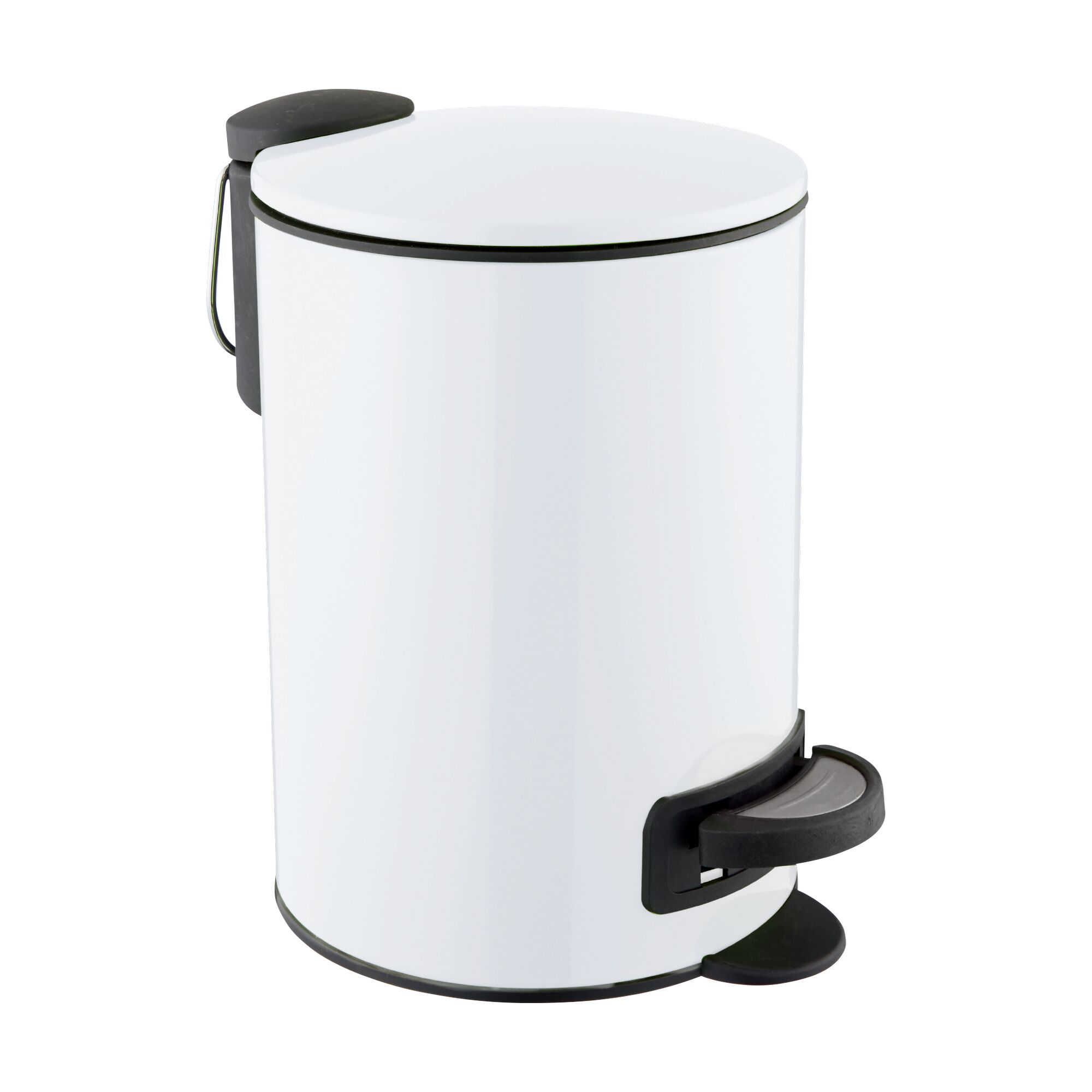 Weißer Kosmetikeimer Emil mit Tretpedal.