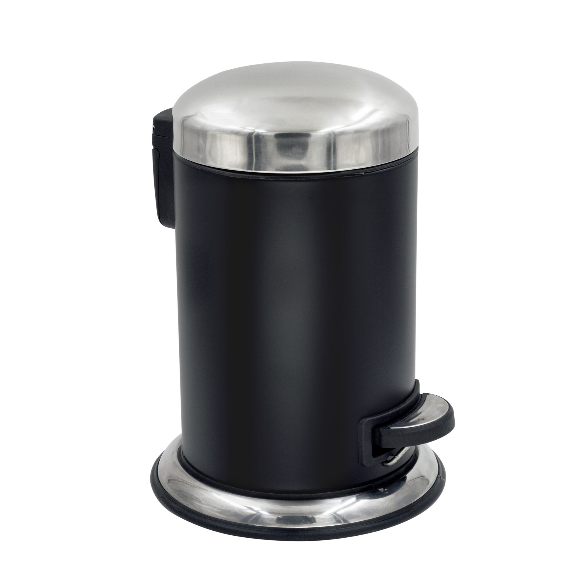 Schwarzer Kosmetikeimer Jakob 2,7L mit silbernem Deckel und Fuß
