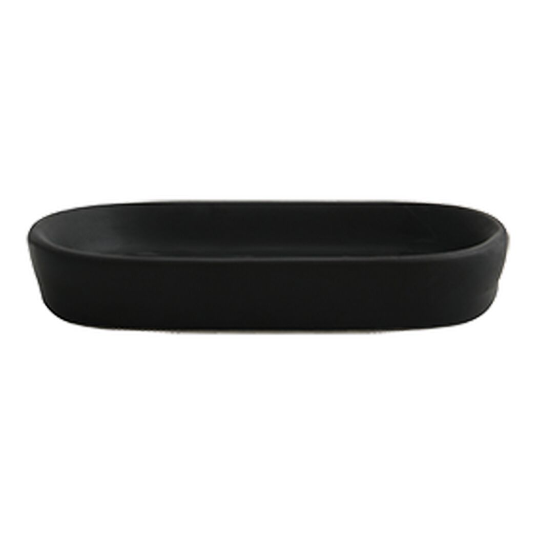 Schwarze Seifenschale, oval