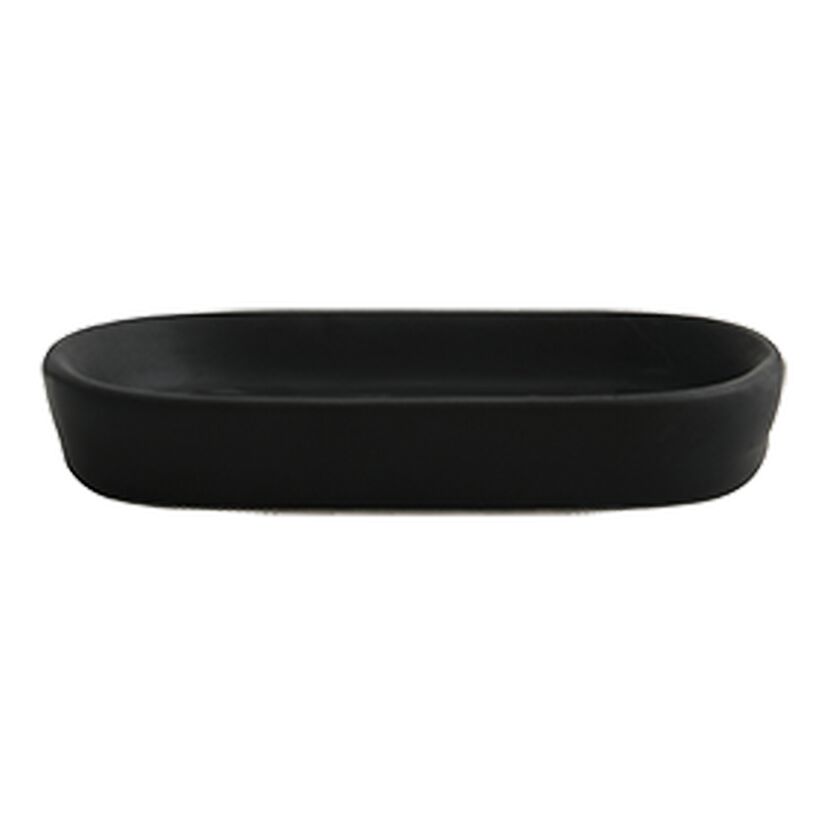 Schwarze Seifenschale, oval