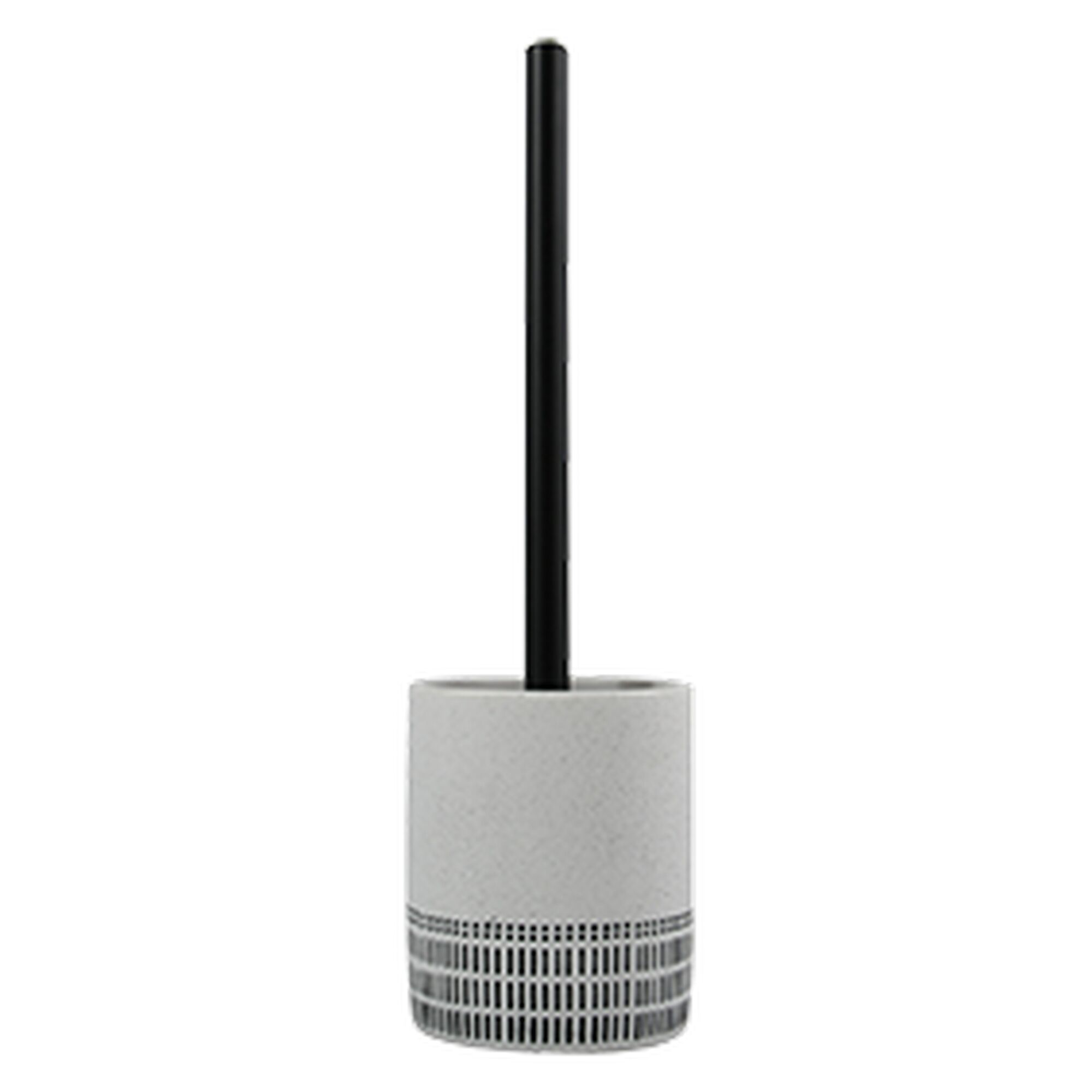 Weiße WC-Bürste Yuma mit schwarzem Stiel