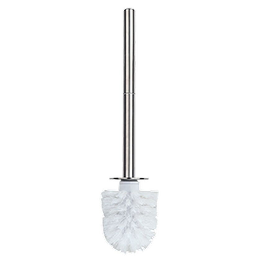 Toilettenbürste mit weißem Bürstenkopf und langem Stiel