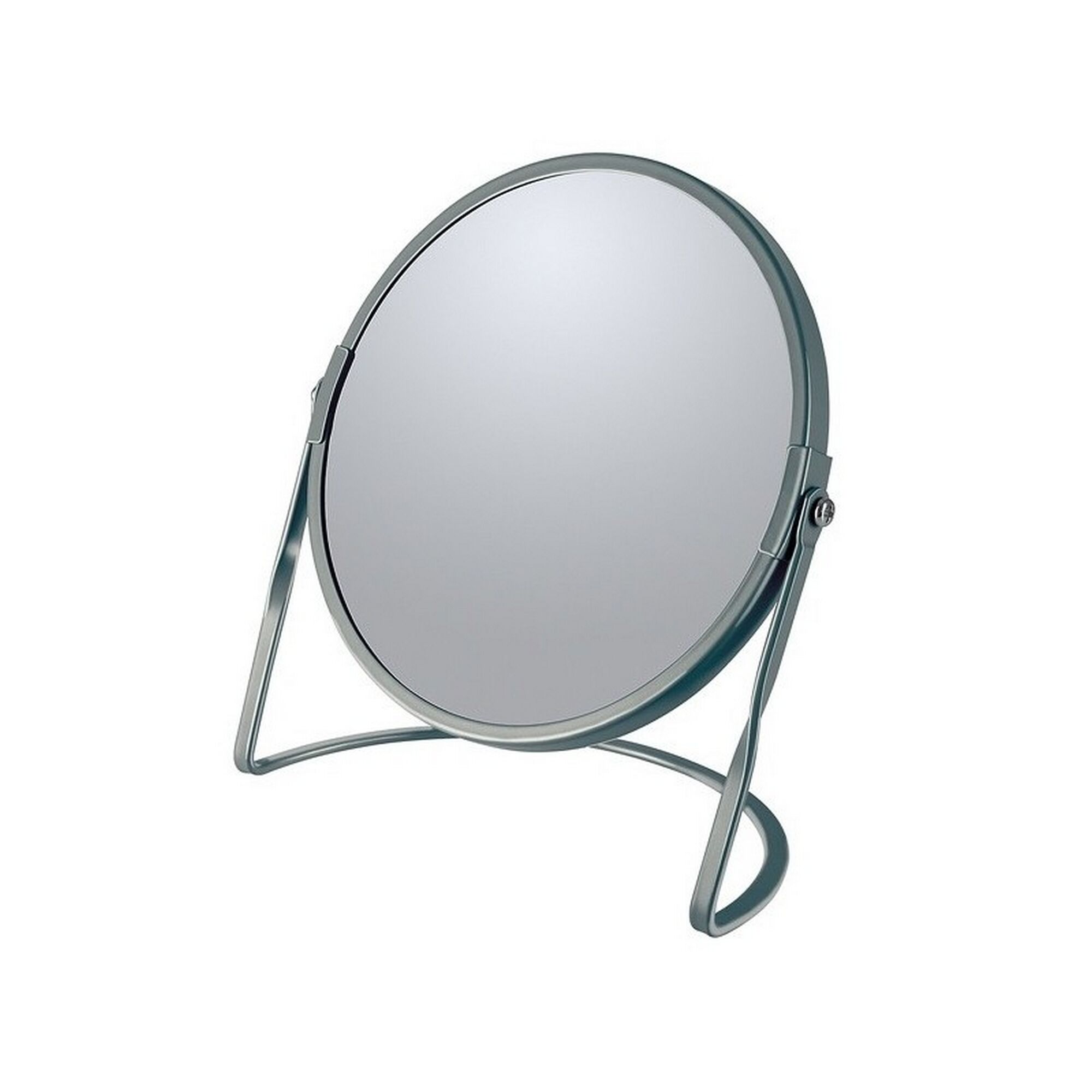 Runder Kosmetikspiegel, mattgrau, schwenkbar