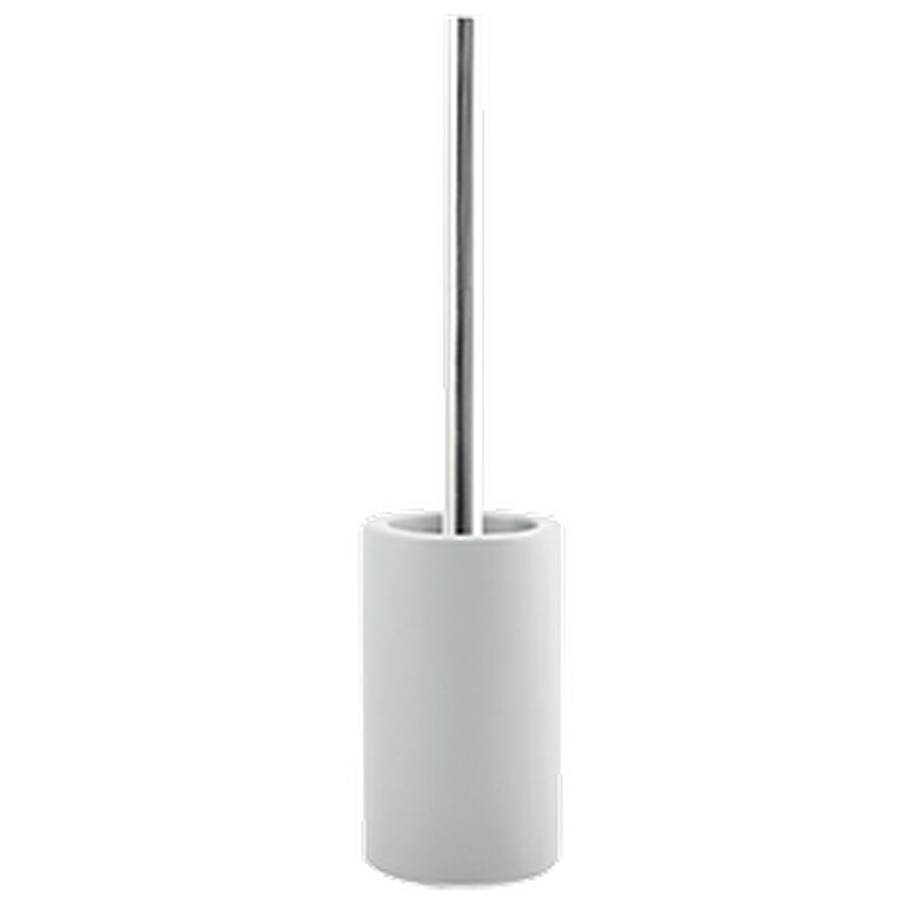 Weiße WC-Bürste mit Metallgriff