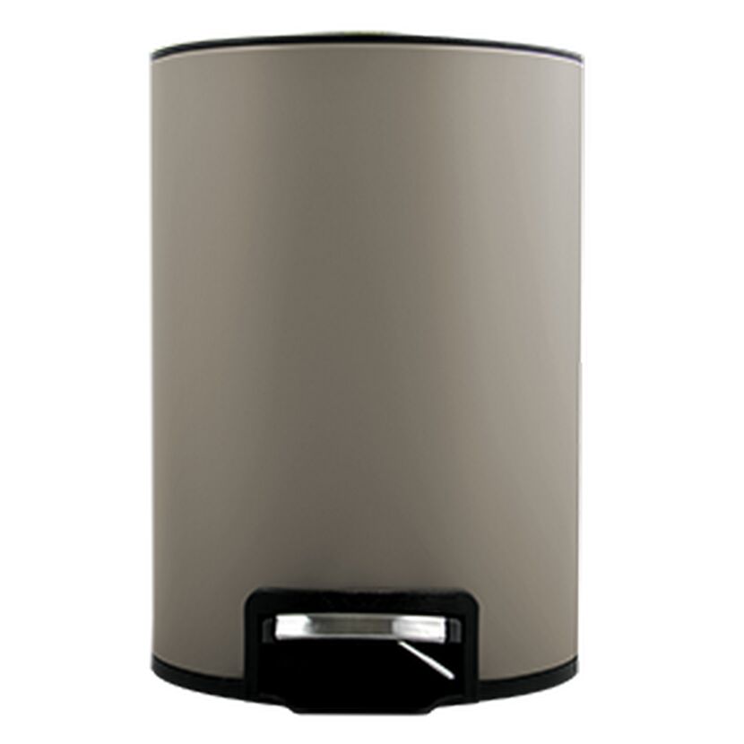 Matt-taupefarbener Treteimer RIKU, 5 l
