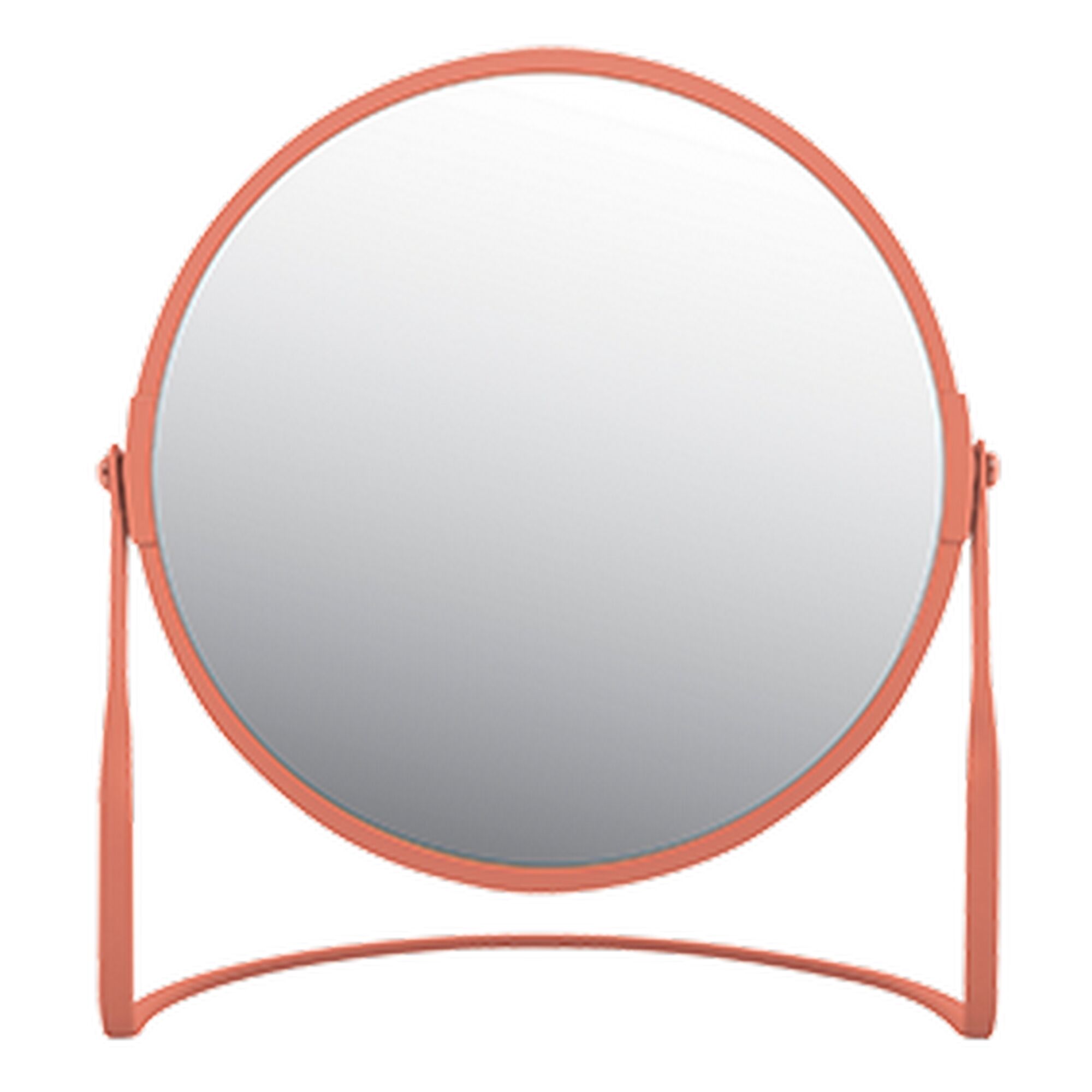 Runder Standspiegel in Terracotta