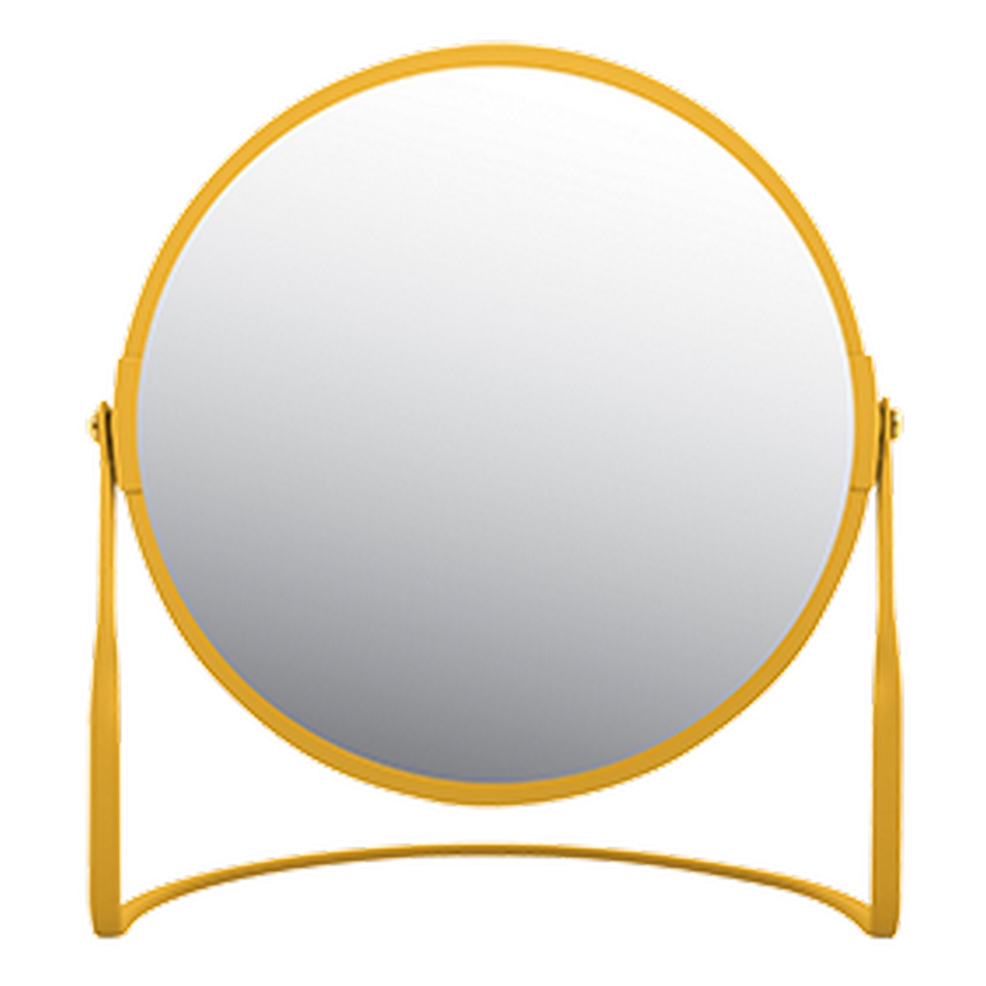 Runder Standspiegel, goldfarben