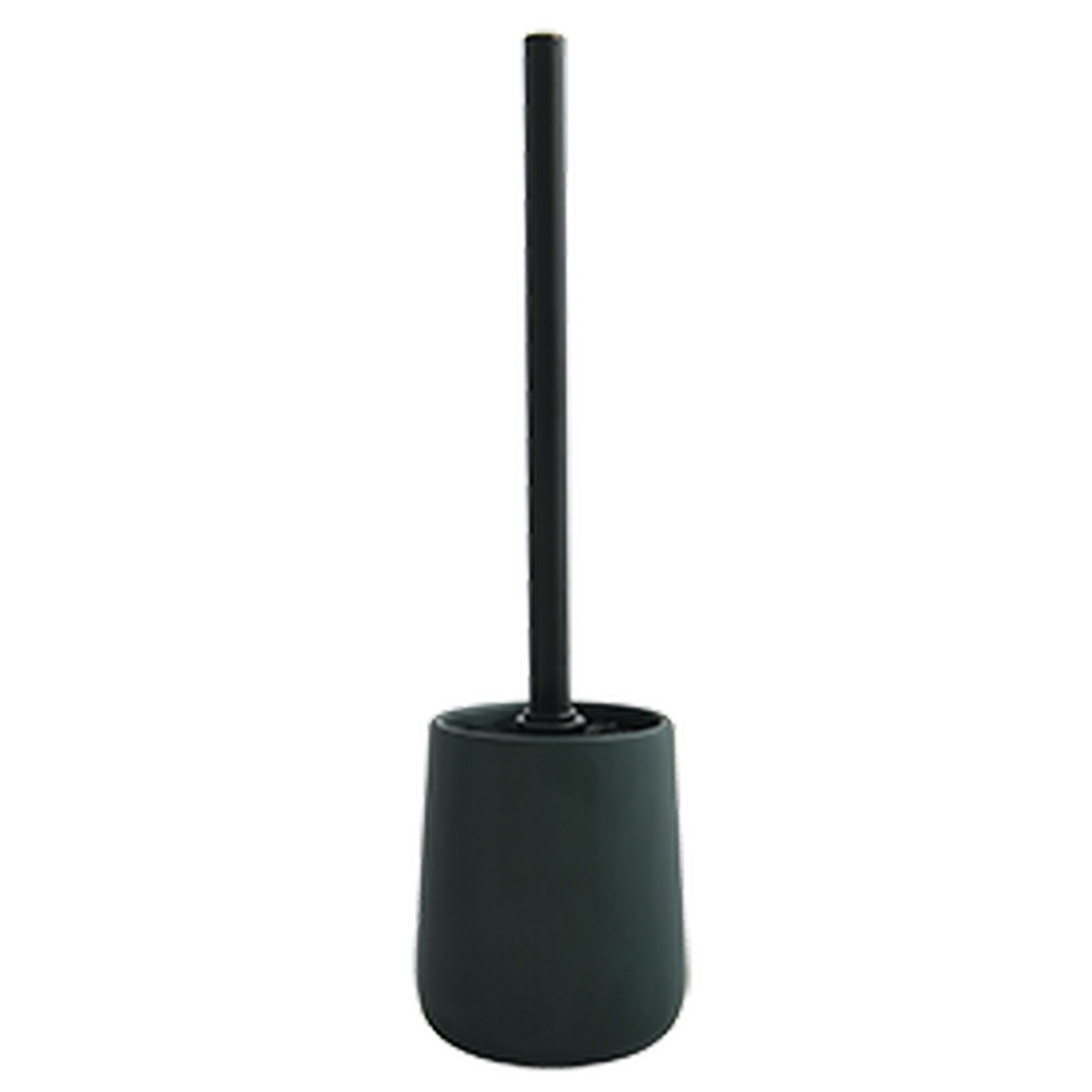 Grüne WC-Bürste mit schwarzem Stiel