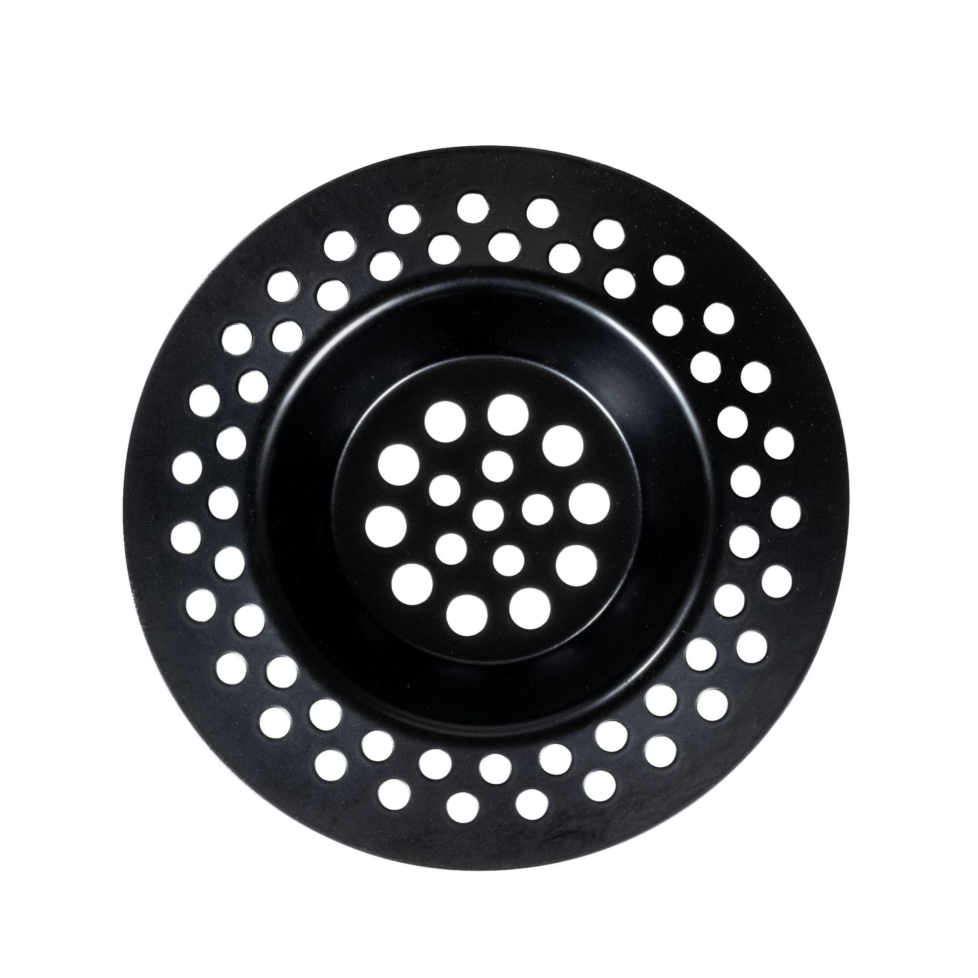 Schwarzes Abflusssieb mit Löchern