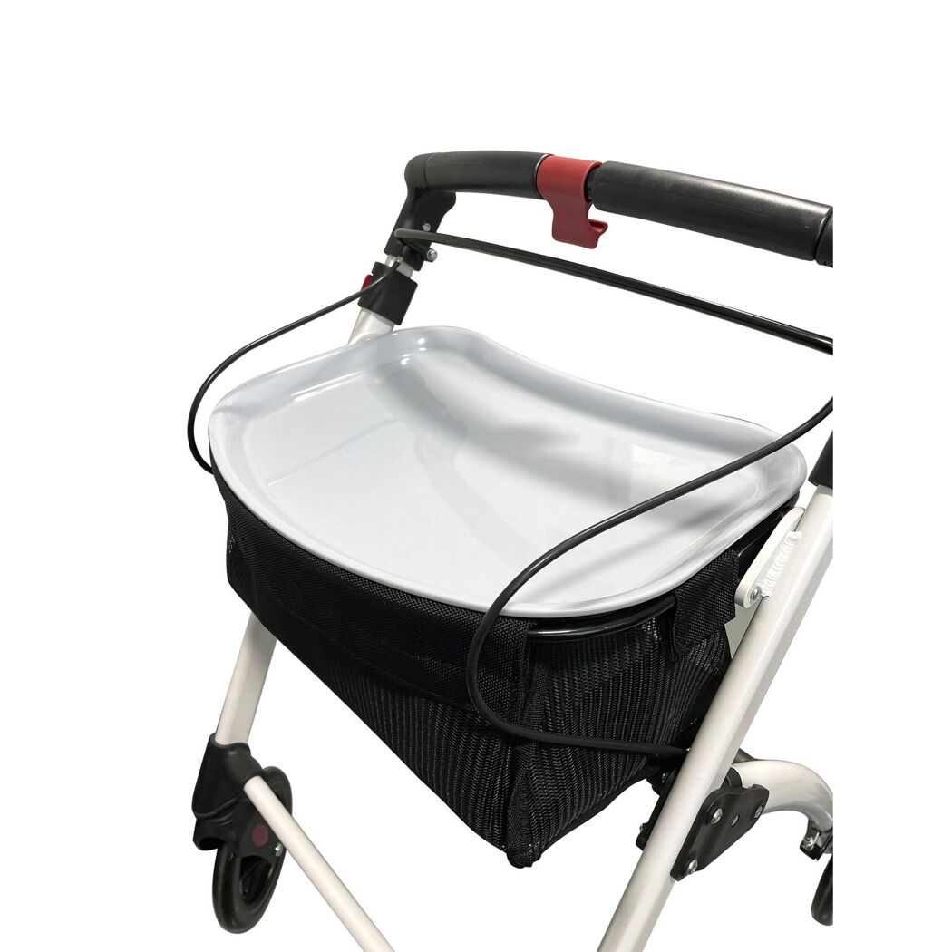 Rollator mit Tablett und Netz