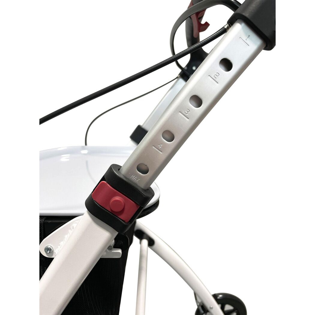 Griff eines Wohnraum-Rollators mit Höhenverstellung