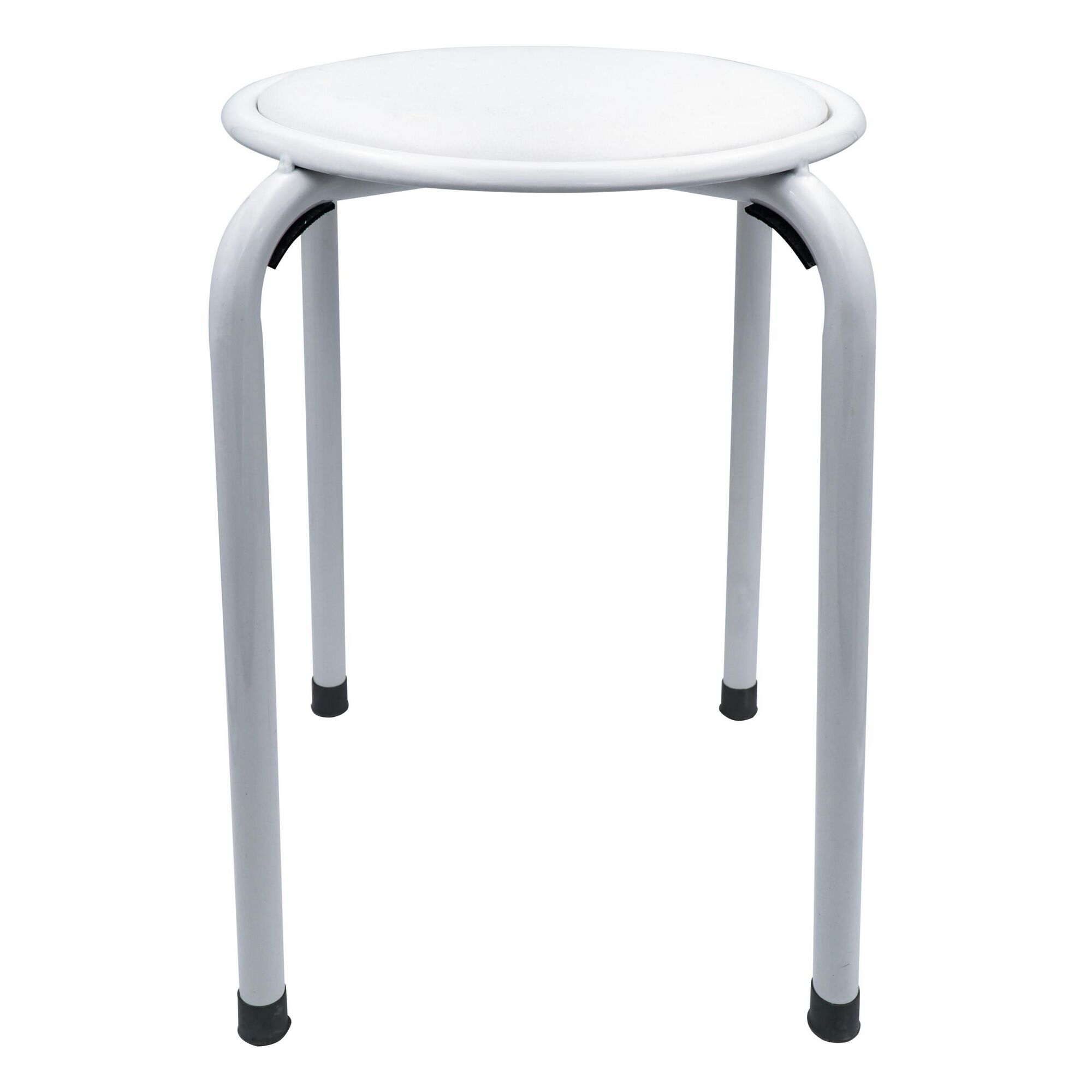 Weißer Badhocker mit runder Sitzfläche