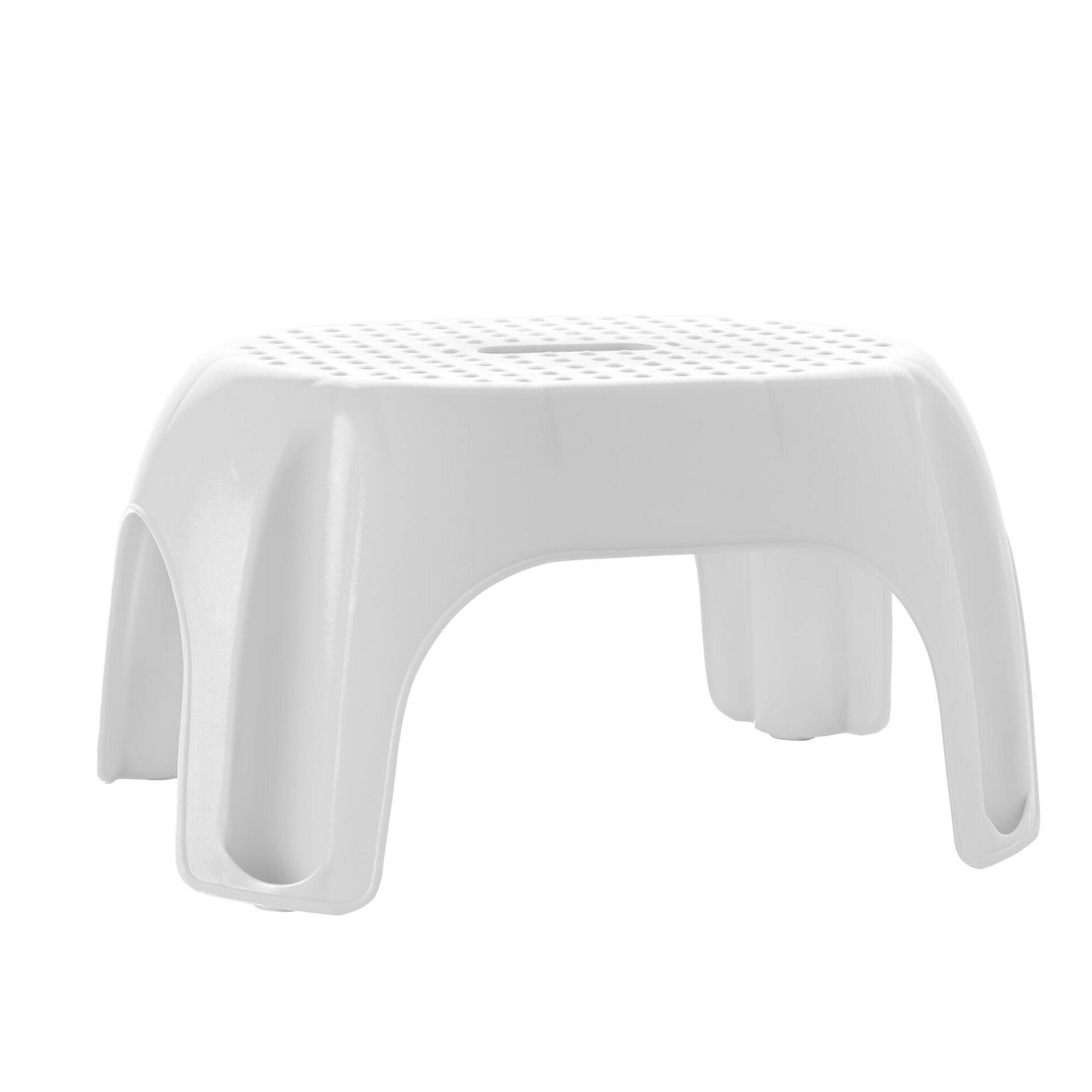 Weißer Badschemel aus Plastik