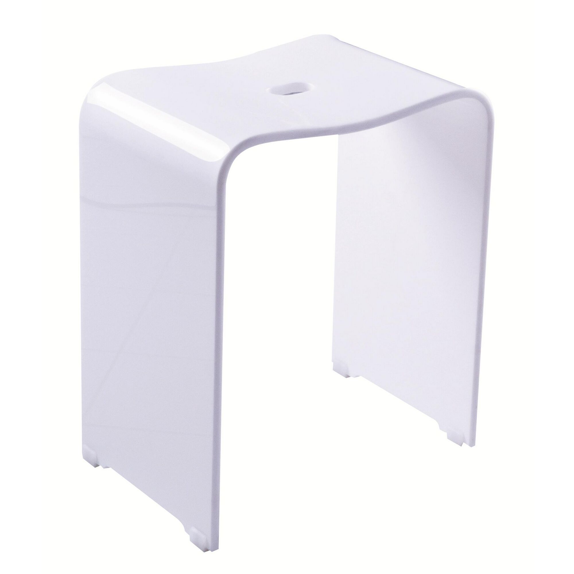 Weißer Badhocker aus Acryl