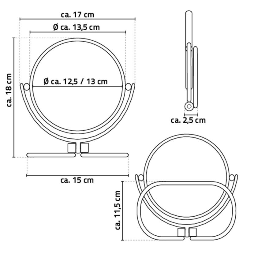 Kosmetikspiegel 'Merida' chromfarben Ø 13 cm