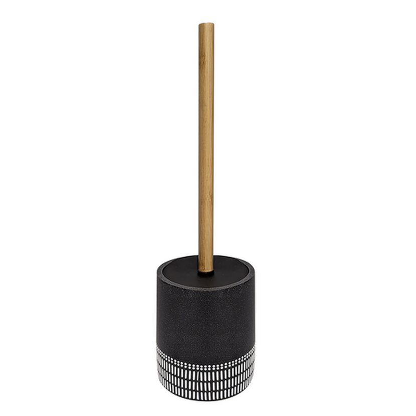 Schwarze WC-Bürste mit Holzgriff