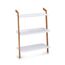 Leiterregal Bambus/MDF weiß 60 x 84 x 30 cm