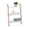 Leiterregal Bambus/MDF weiß 60 x 84 x 30 cm