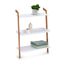 Leiterregal Bambus/MDF weiß 60 x 84 x 30 cm