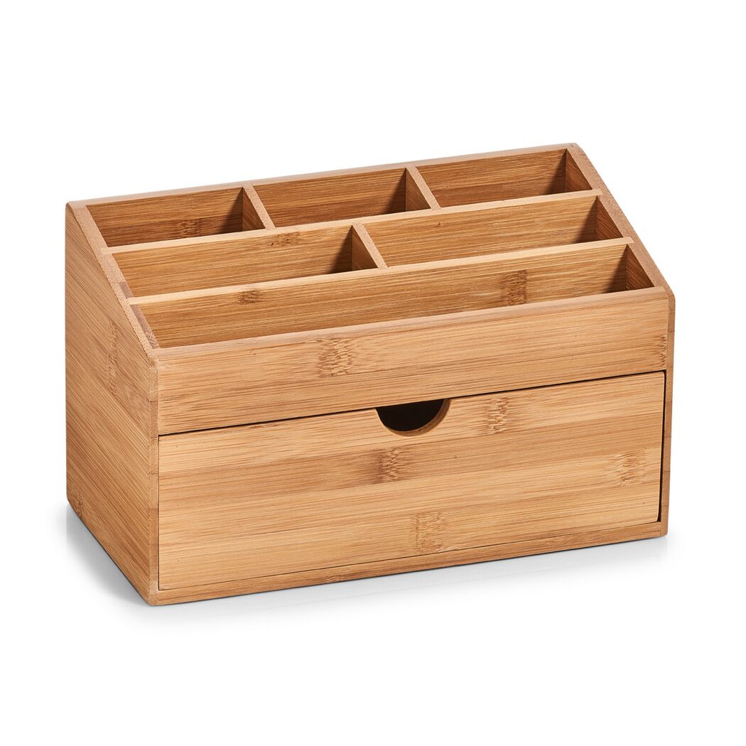 Schreibtisch Organizer aus Bambus mit Schublade