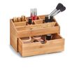Holz-Organizer mit Kosmetikartikeln