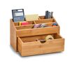Schreibtisch Organizer aus Bambus mit Schublade