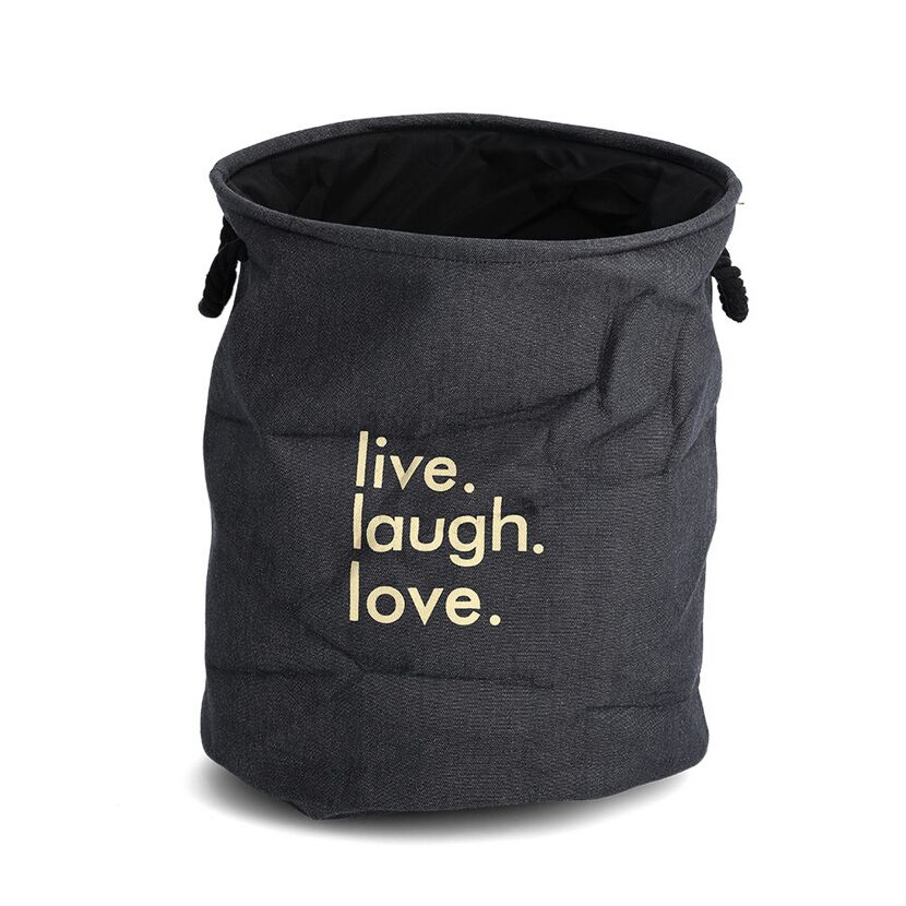 Wäschekorb mit Schriftzug „live. laugh. love.“