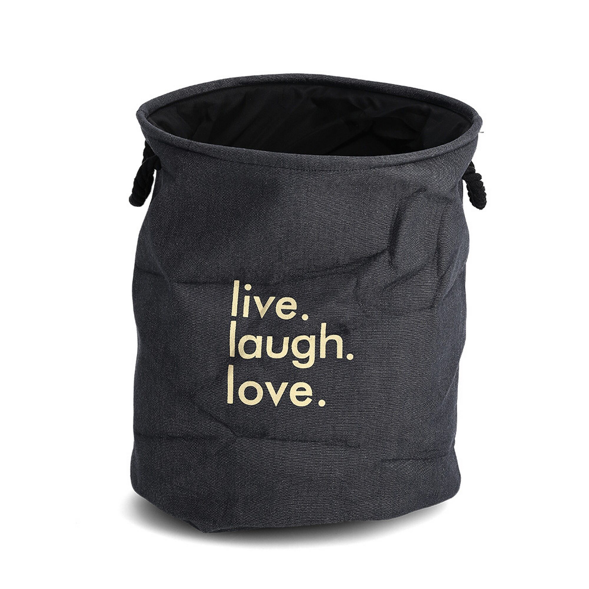 Wäschekorb mit Schriftzug „live. laugh. love.“