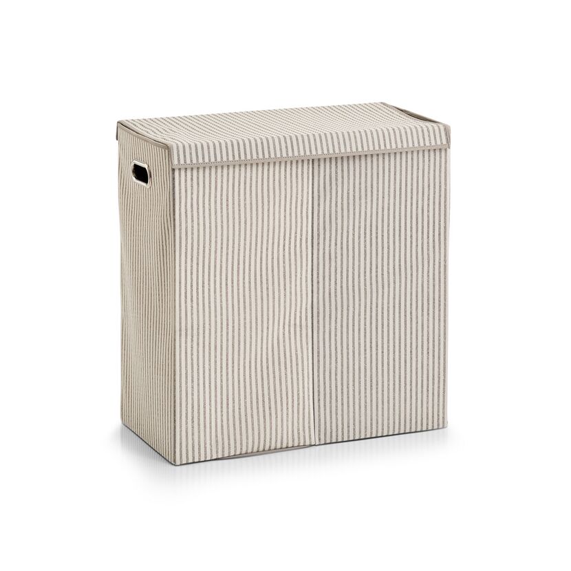 Beige Wäschesammler mit Streifenmuster