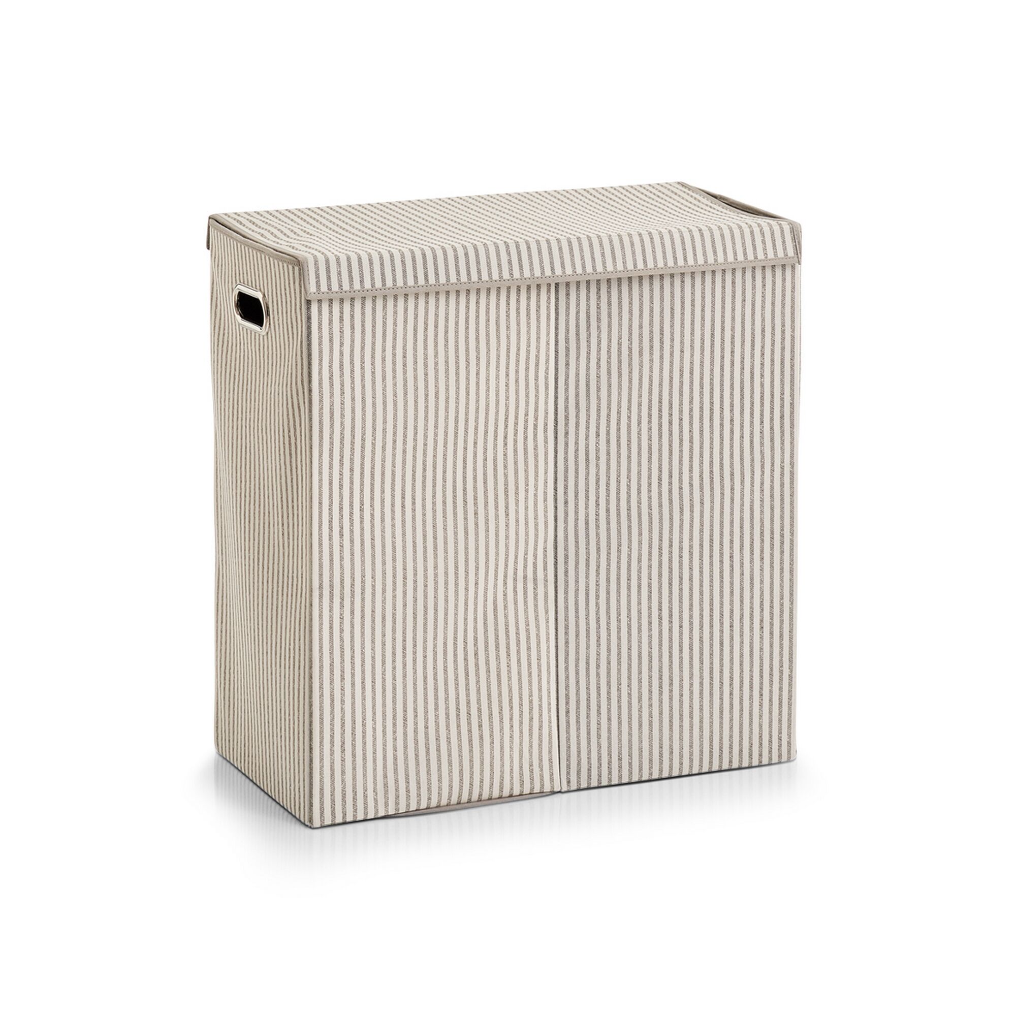 Beige Wäschesammler mit Streifenmuster