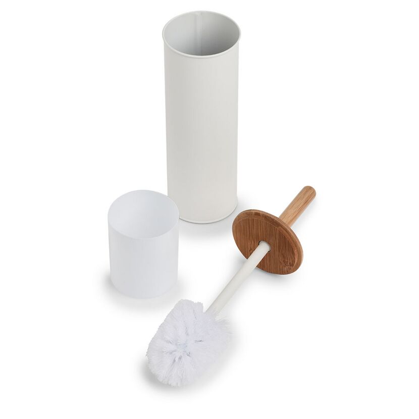 Toilettenbürste mit Bambusgriff und Behälter