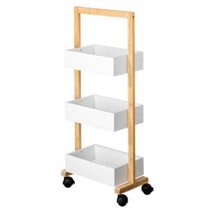 Rollwagen Bambus 3 Böden braun/weiß