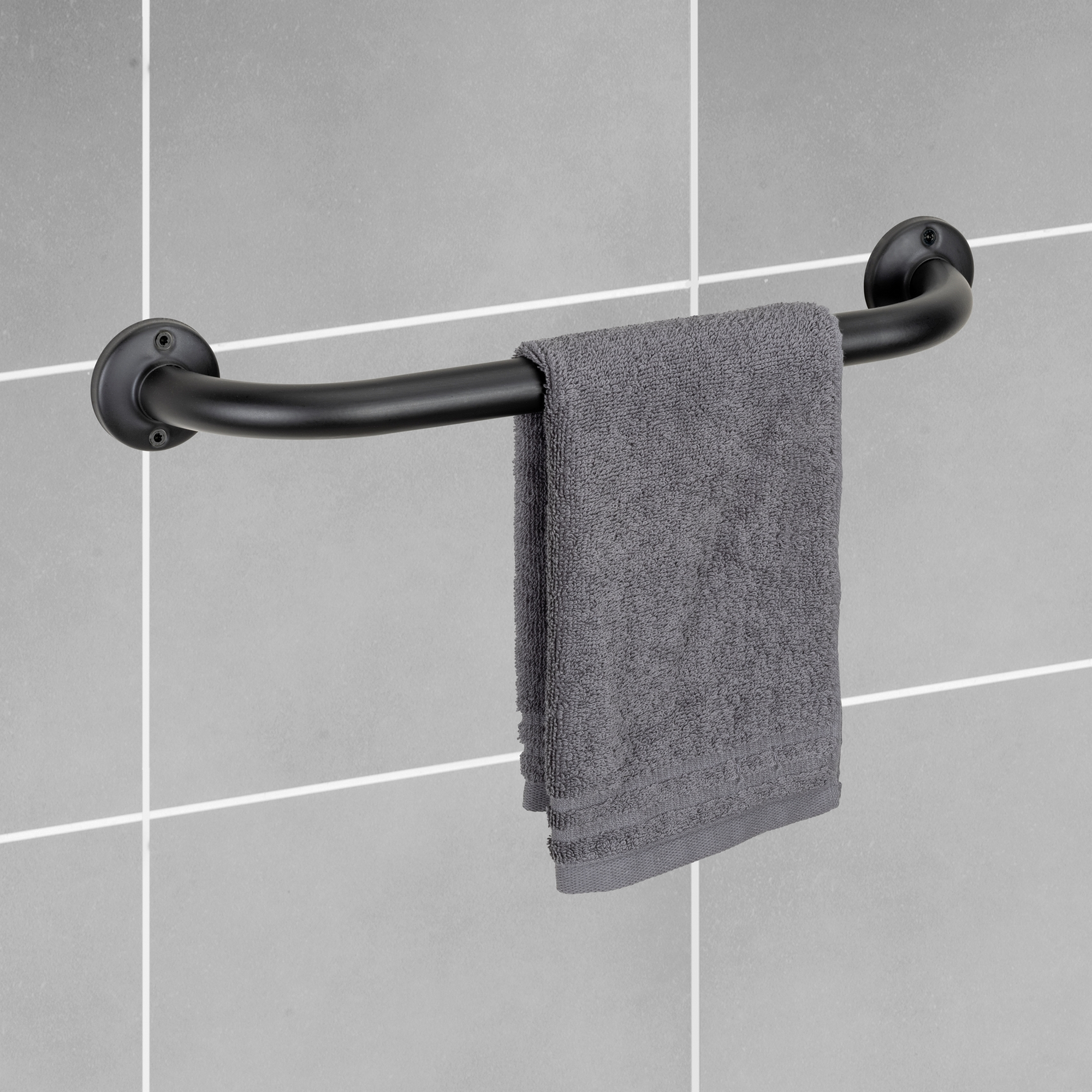 Badewannengriff 'Basic Black' Edelstahl 40 cm