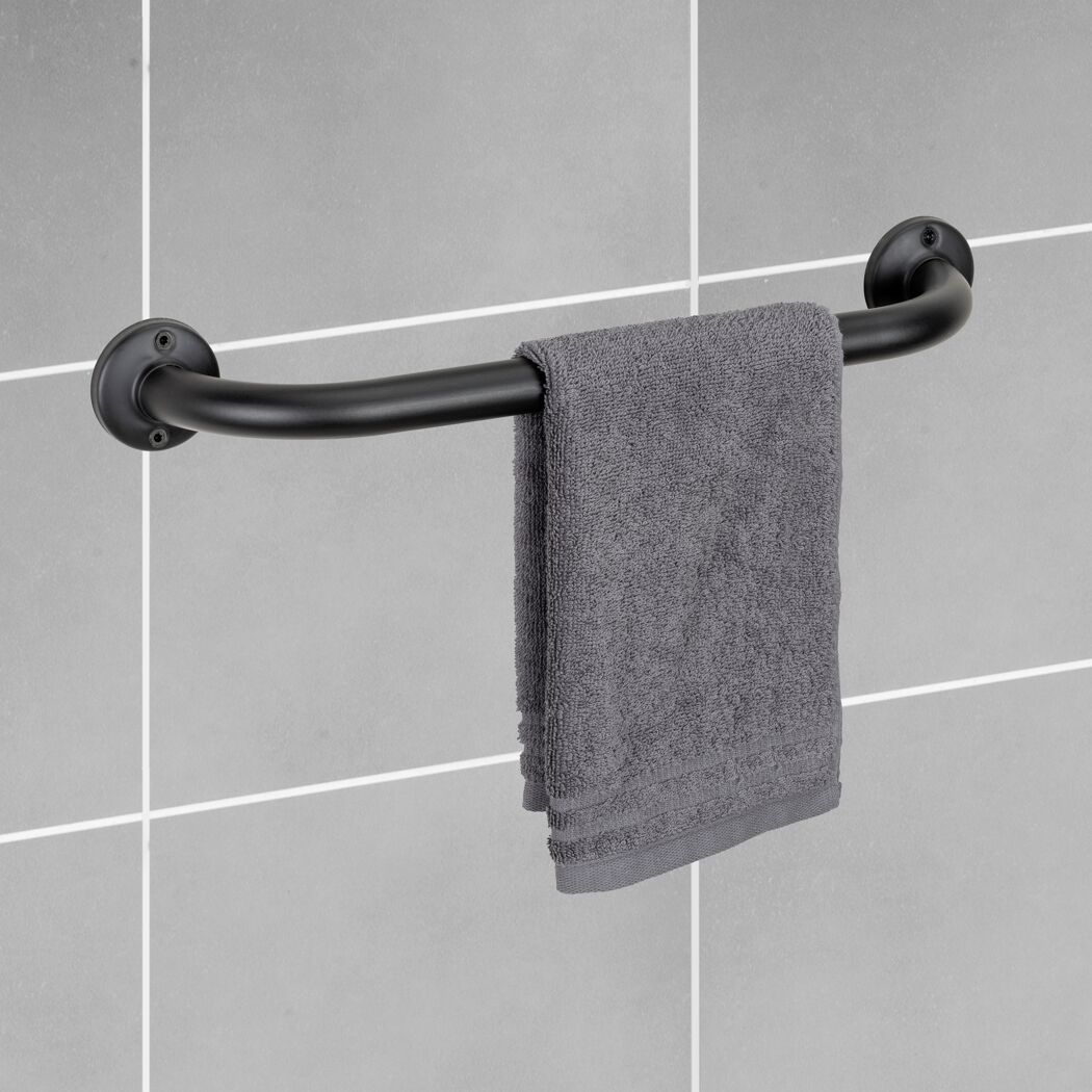 Badewannengriff 'Basic Black' Edelstahl 40 cm