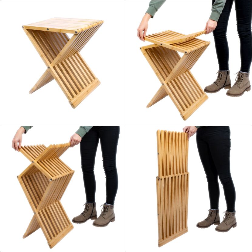 Klappbarer Holzhocker