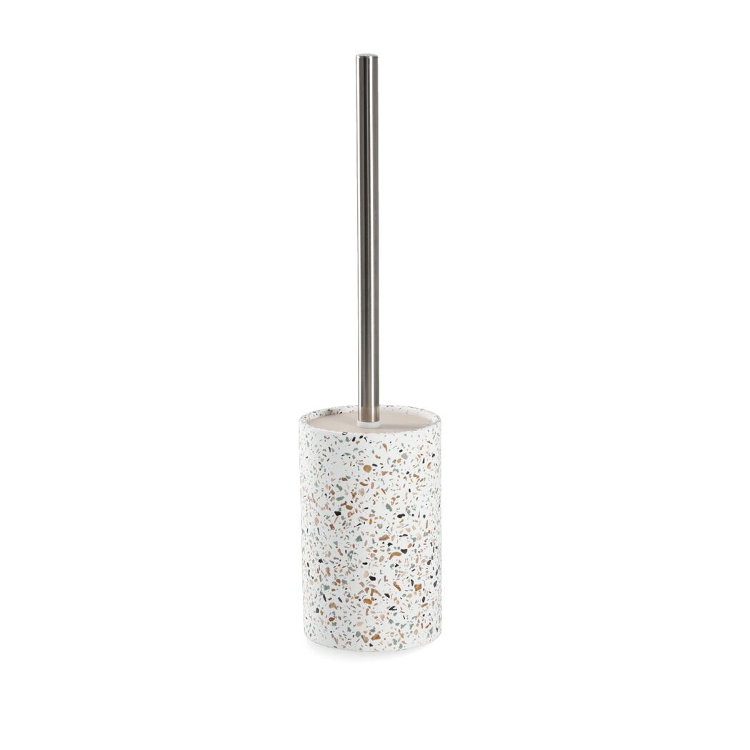 WC-Bürste mit Stiel und Terrazzo-Behälter