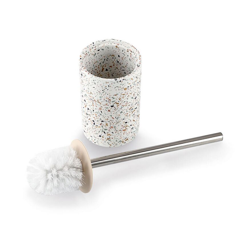 Toilettenbürste mit Behälter aus Terrazzo