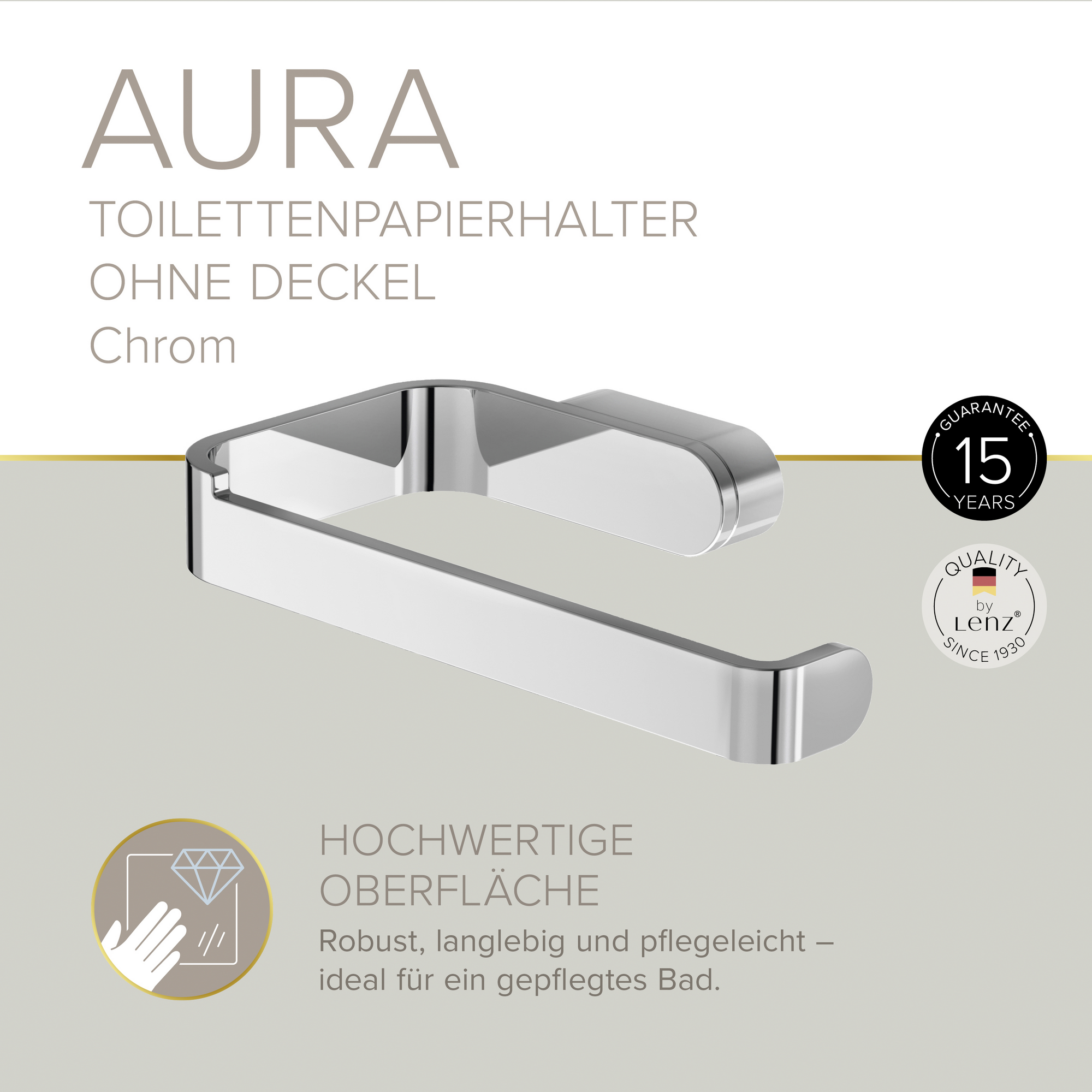 Toilettenpapierhalter 'Aura' wandhängend verchromt