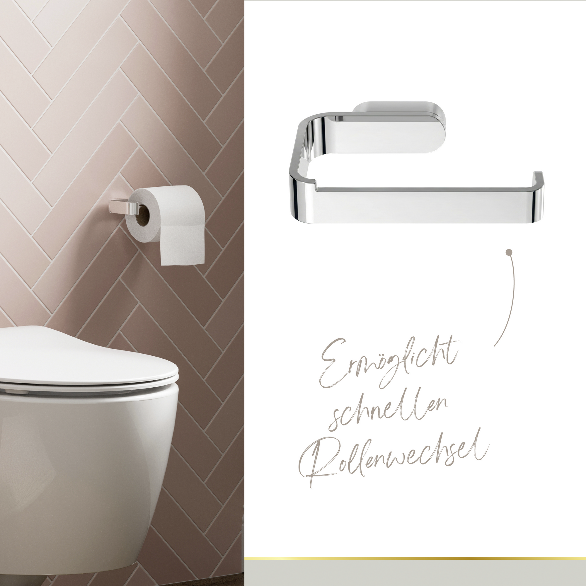Toilettenpapierhalter 'Aura' wandhängend verchromt