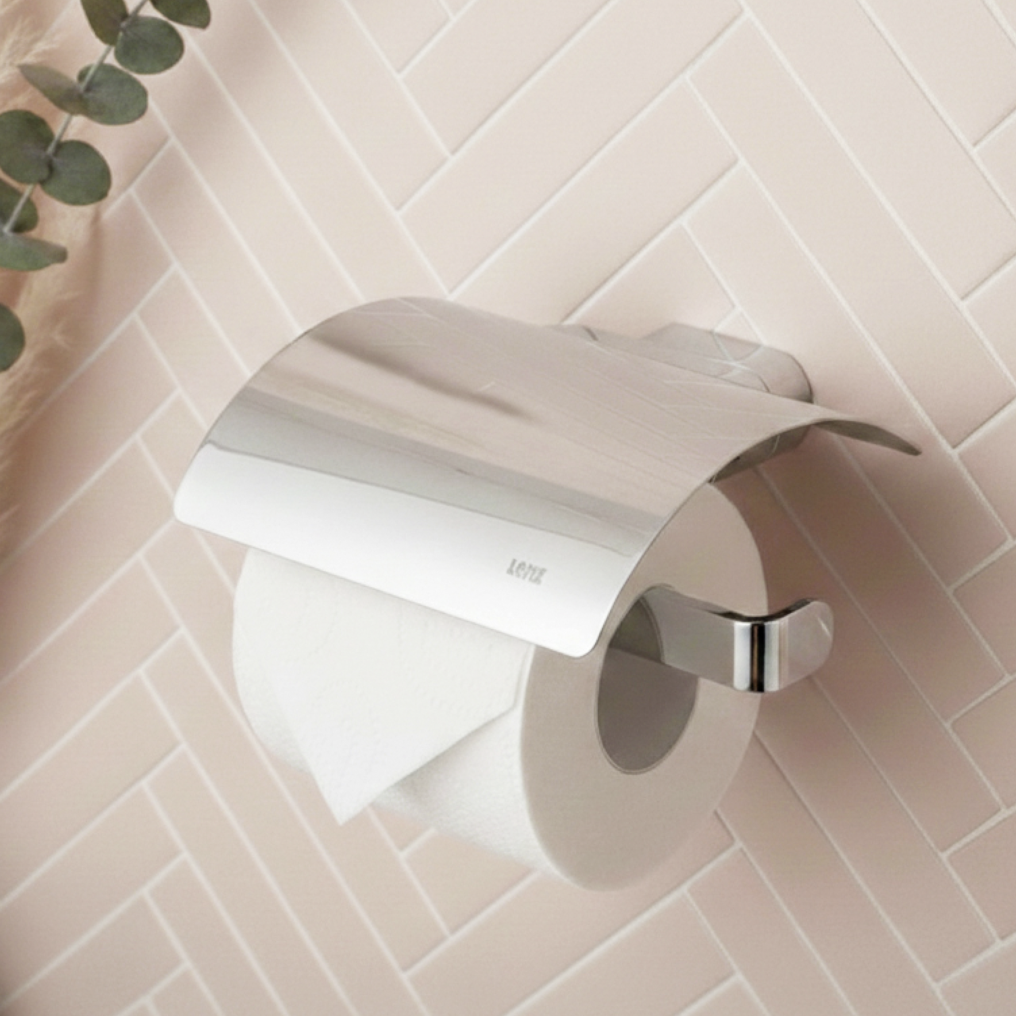 Toilettenpapierhalter mit Deckel 'Aura' wandhängend verchromt